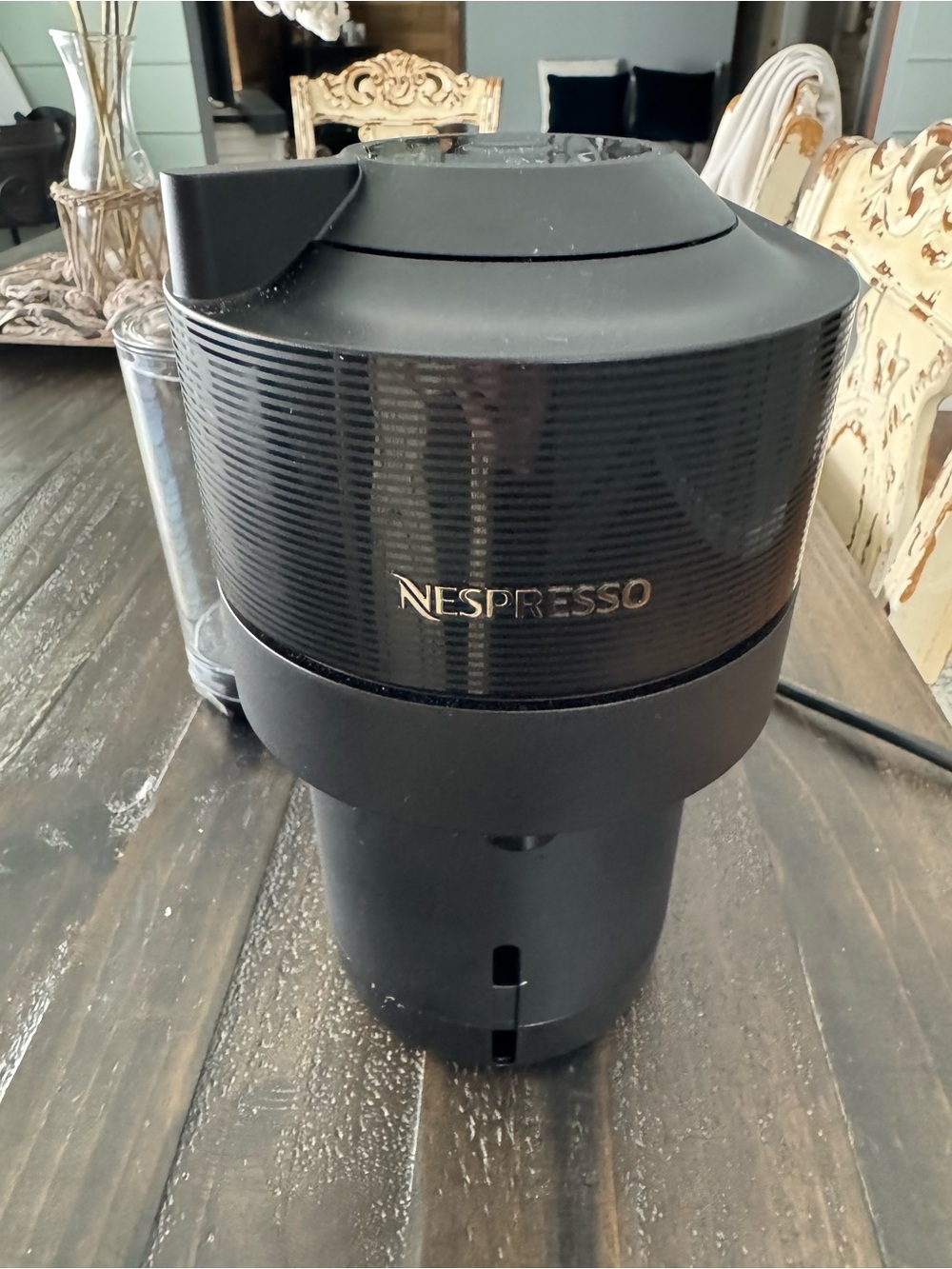 Nespresso Electric Milk Frother in Black with Gold Logo